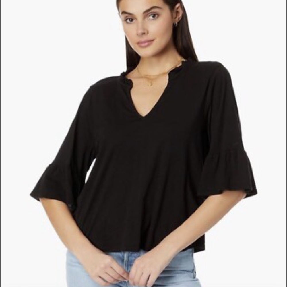 NWOT Michael Stars Nia Flutter Sleeve Supima Top- Size L